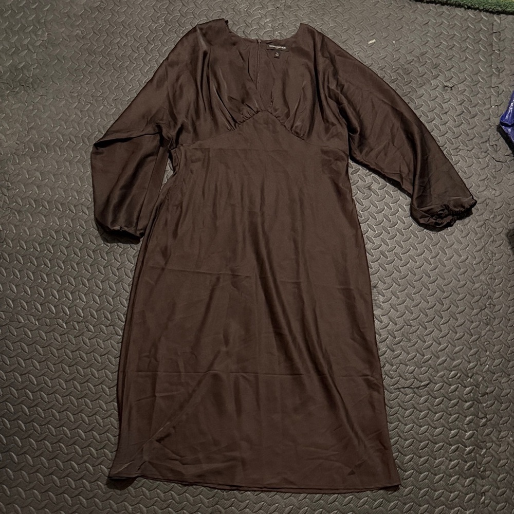 Banana Republic Brown Long Sleeve Midi Dress